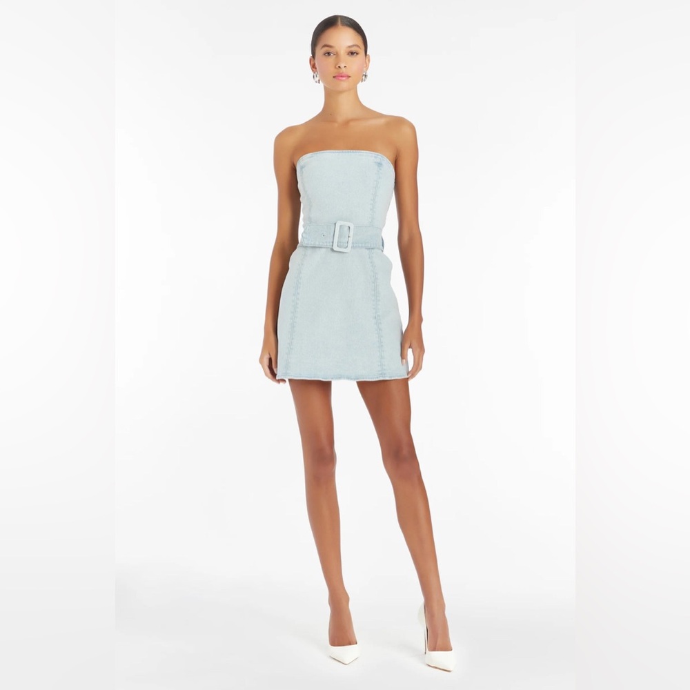 Amanda Uprichard Fae Denim Dress in Iceberg
